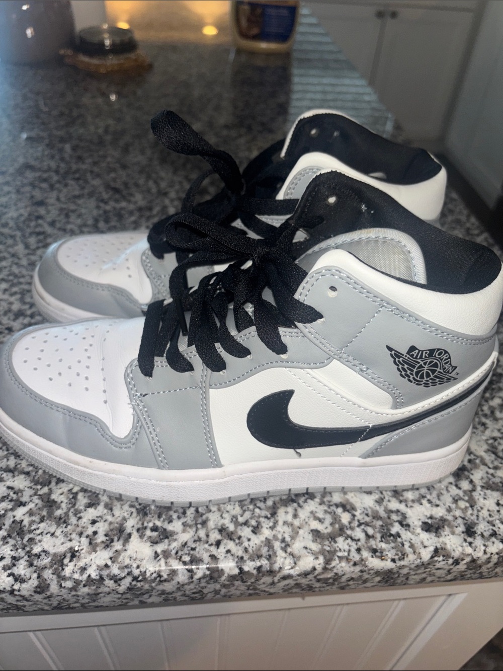 Nike Women's Air Jordan 1 Mid - White, Gray, Black